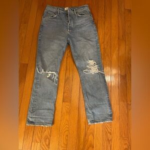 Agolde women Riley  Blue Distressed Jeans